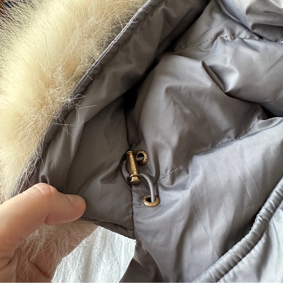 TEENIE WEENIE LONG PUFFER DOWN COAT PARKA HOODED REAL FUR LIGHT GRAY INSULATED M - Picture 10 of 16